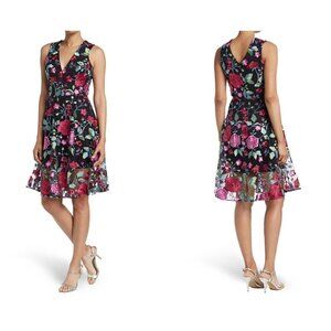 Dress The Population Avril Floral Print Dress, Size Small - Pink NWT MSRP $254